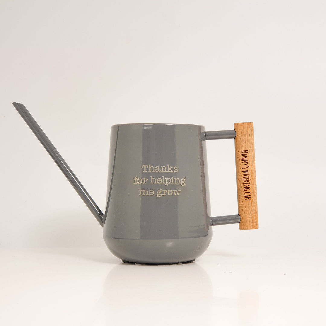 Sleek Personalised Wooden Handled Watering Can