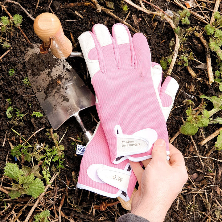 Luxury Personalised Leather Gardening Gloves