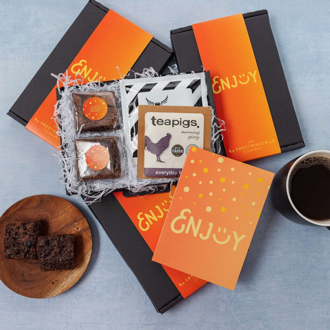 Luxurious Double Chocolate Brownies, Coffee & Tea Letterbox