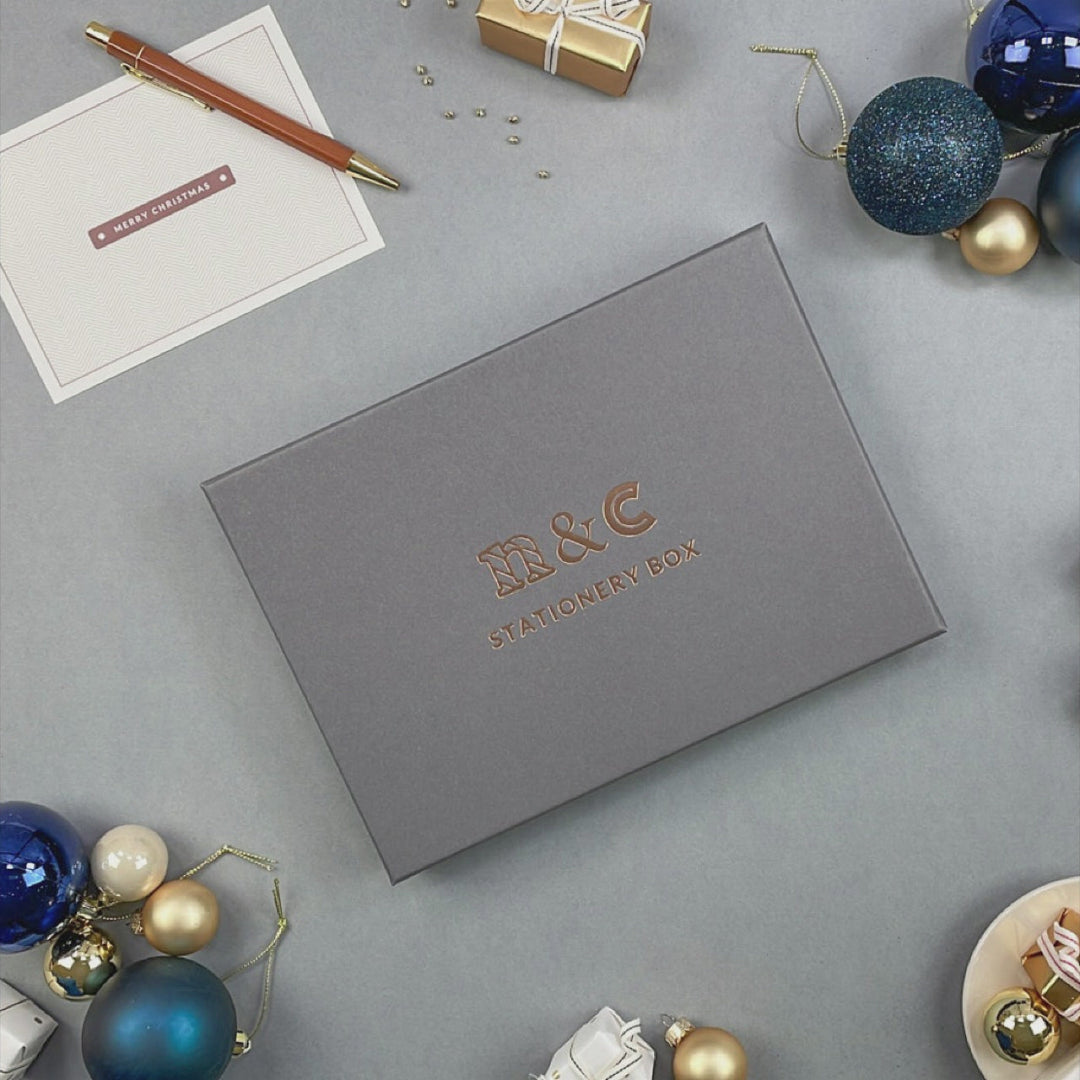 Navy Tartan Stationery Set