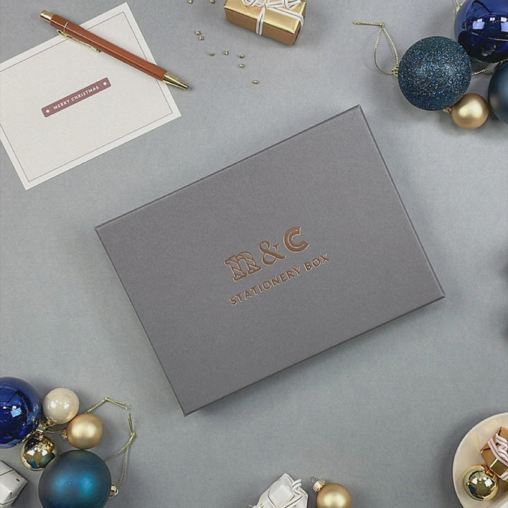 Navy Tartan Stationery Set