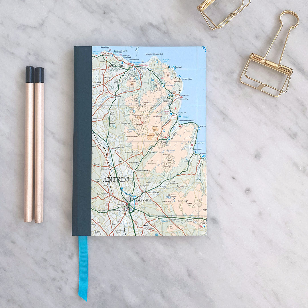 Authentic Northern Ireland Map Notebook
