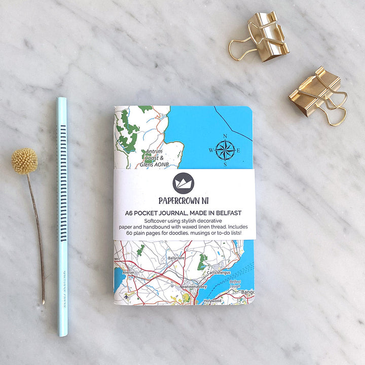 Northern Ireland Map Pocket Notebook Pack of 2 - East