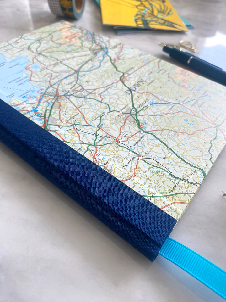 Authentic Northern Ireland Map A5 Notebook - Belfast