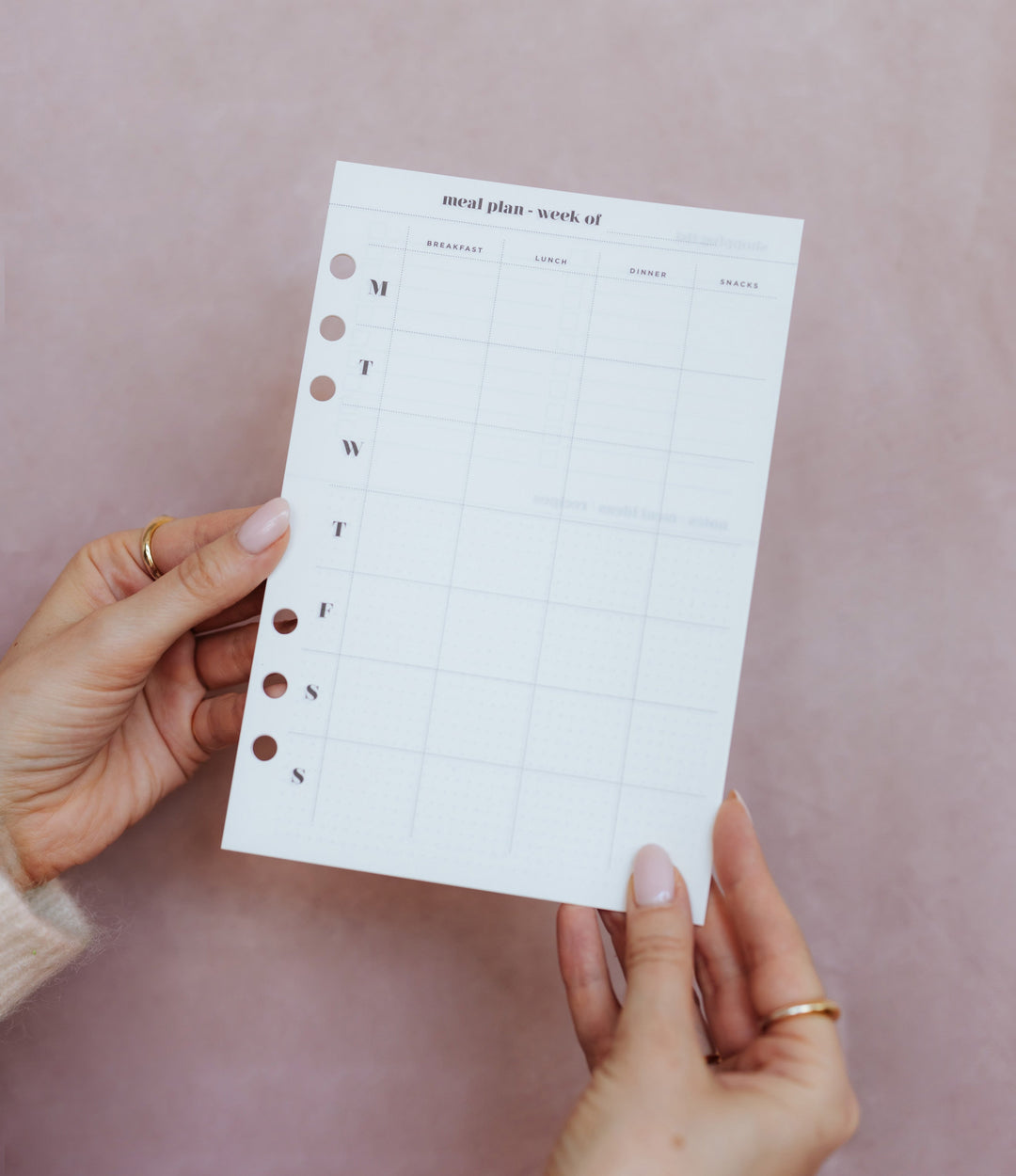 Weekly Meal Planner Insert Pack