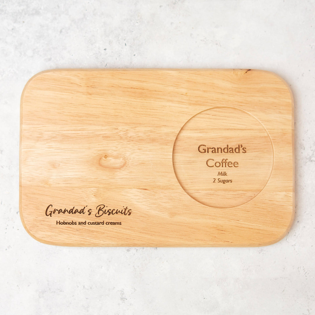 Personalised Wooden coffee and biscuits tray