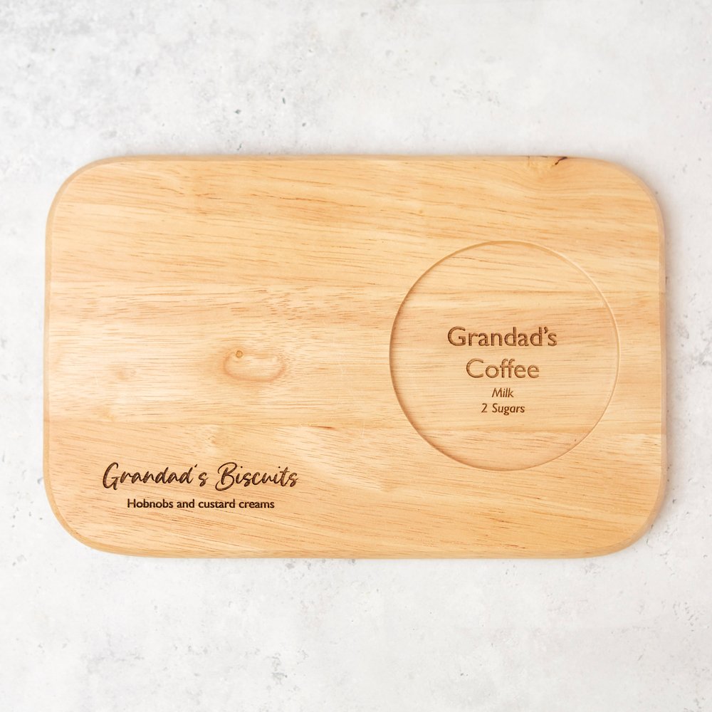 Personalised Wooden Tea and Biscuits Board