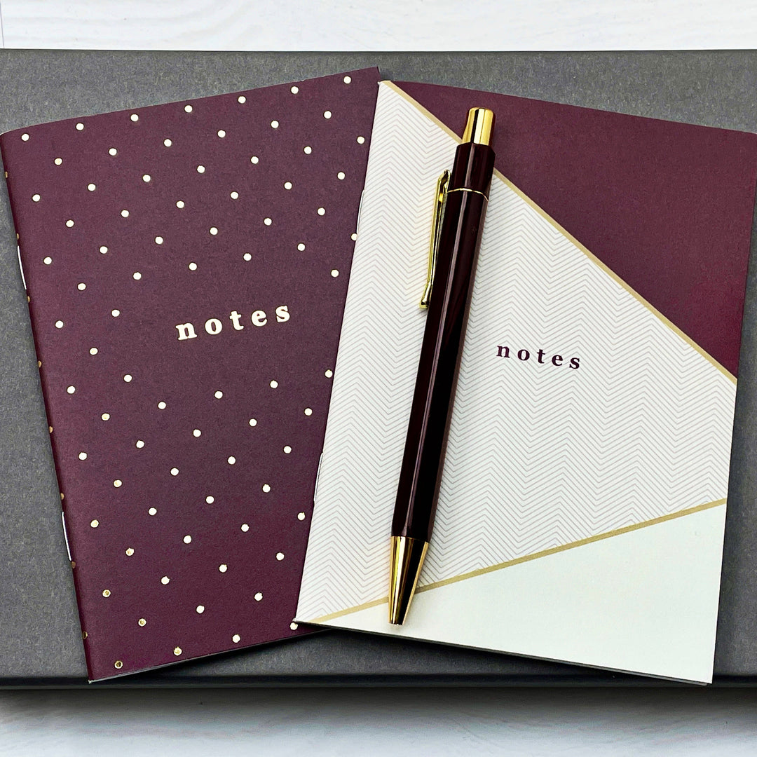 Cream and Burgundy Stationery Set