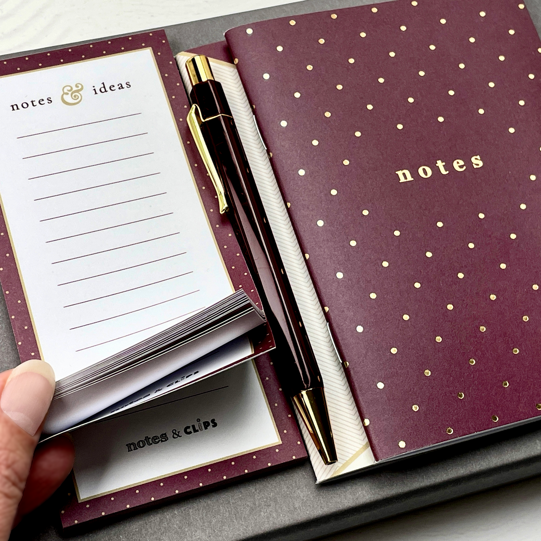 Cream and Burgundy Stationery Set
