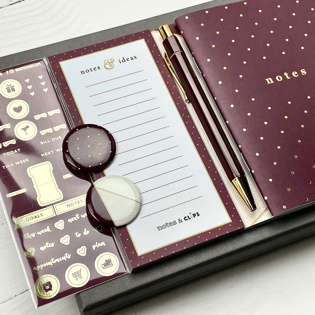 Cream and Burgundy Stationery Set