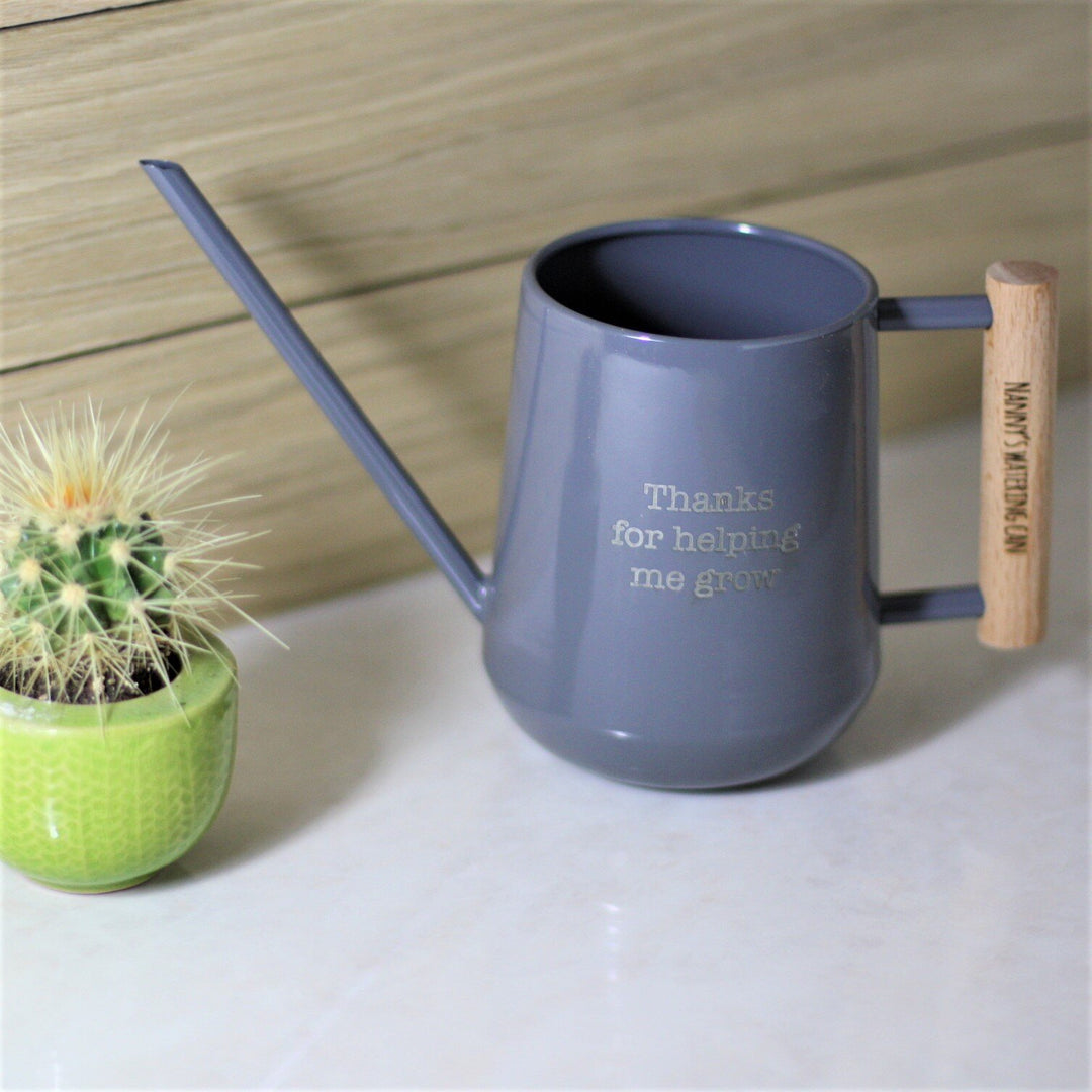 Sleek Personalised Wooden Handled Watering Can