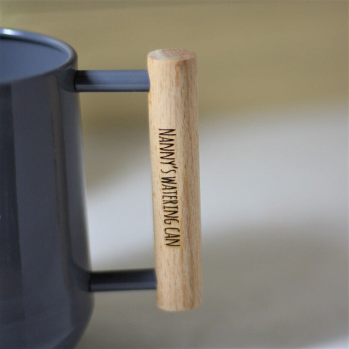 Sleek Personalised Wooden Handled Watering Can