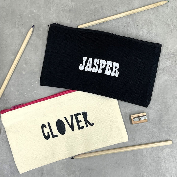 Personalised Kids Canvas Pencil Case