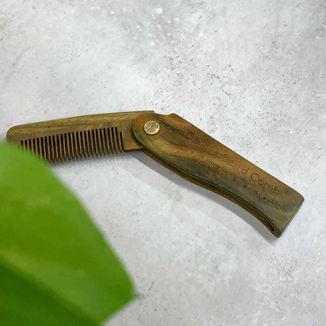 Personalised Wooden Flip Beard Comb