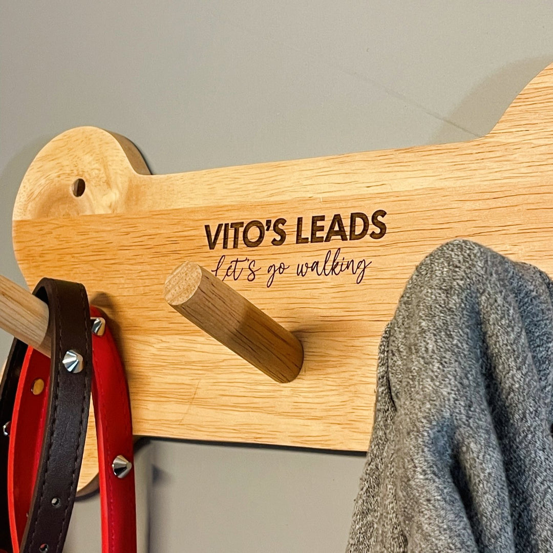 Pawesome Wooden Dog Lead Holder