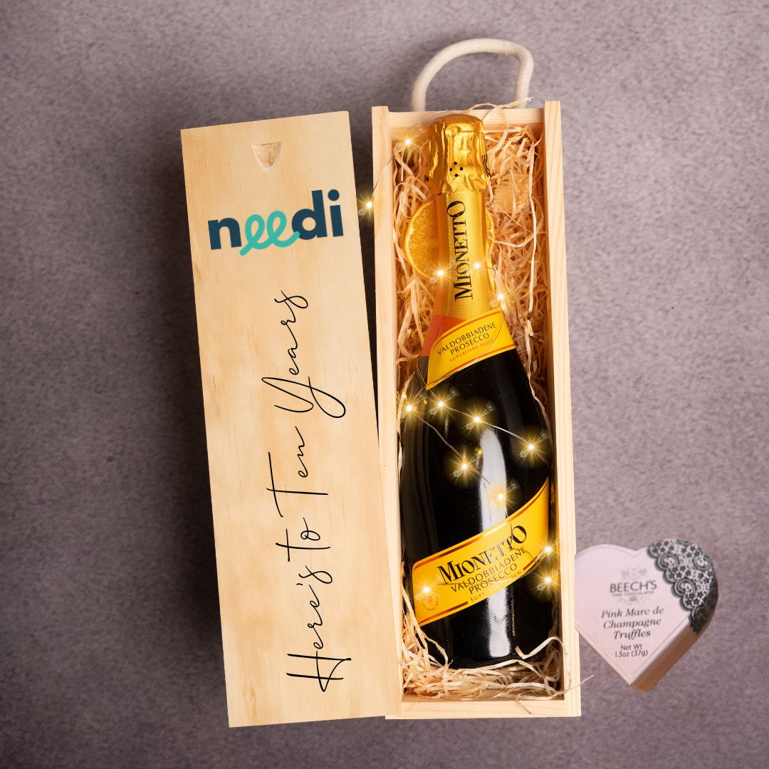 Personalised Prosecco & Truffle Gift Box With Company Logo