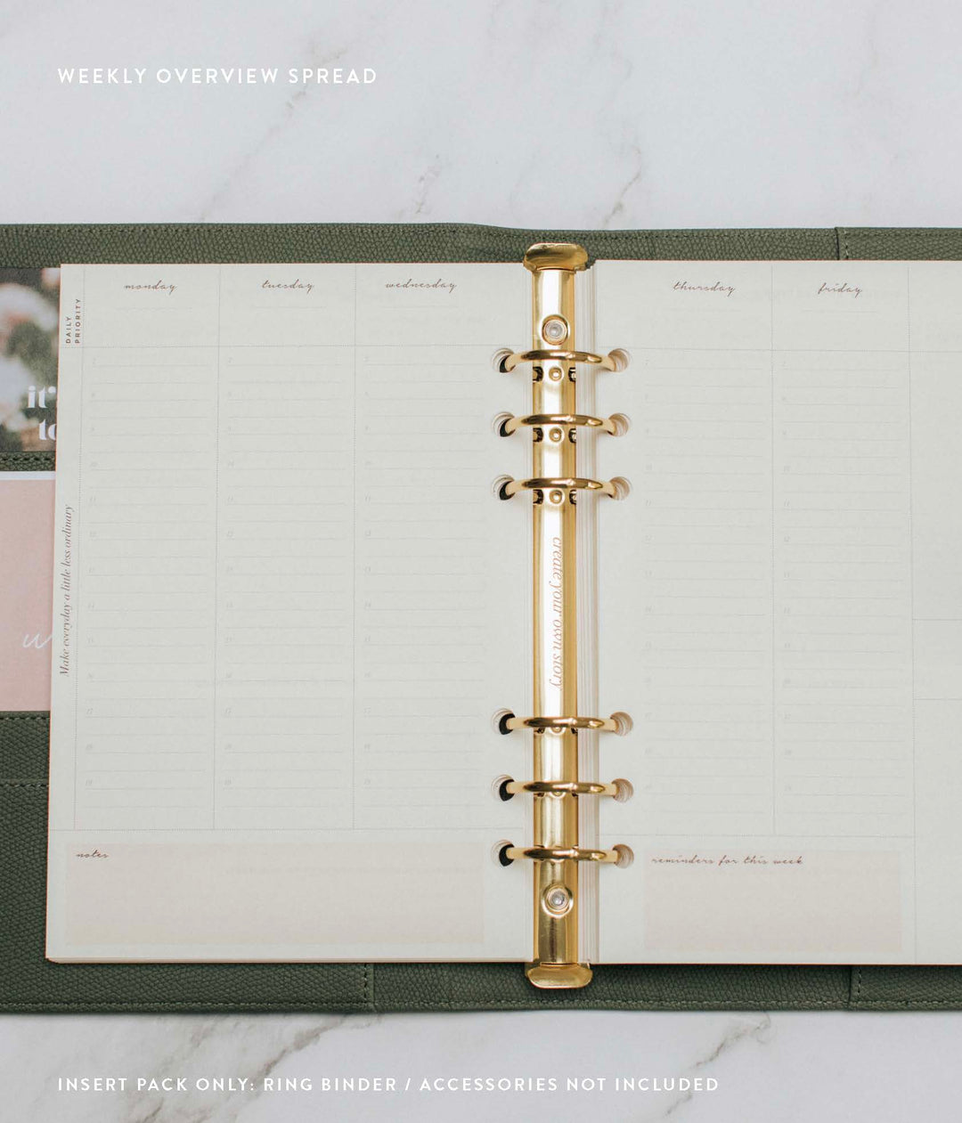 Undated Vertical Weekly Planner Insert Pack