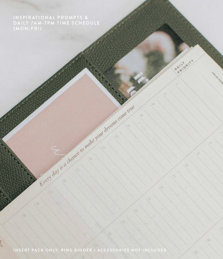 Undated Vertical Weekly Planner Insert Pack