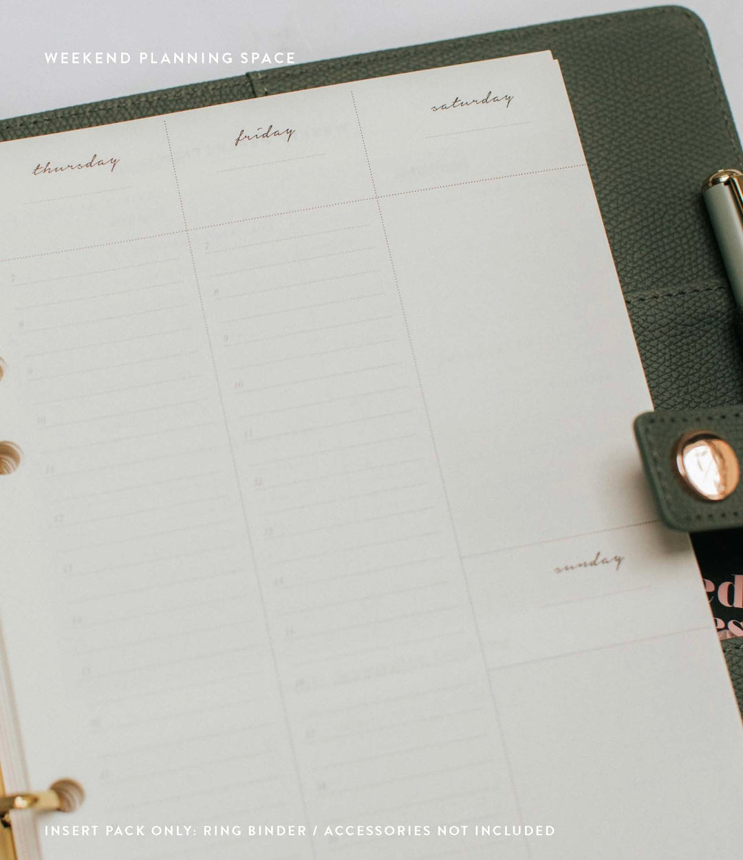 Undated Vertical Weekly Planner Insert Pack