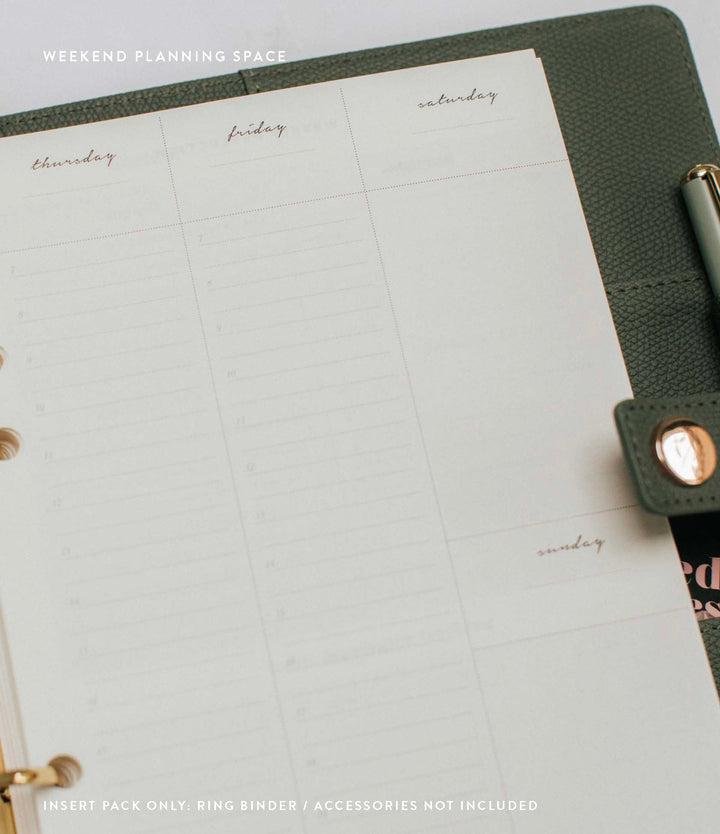 Undated Vertical Weekly Planner Insert Pack