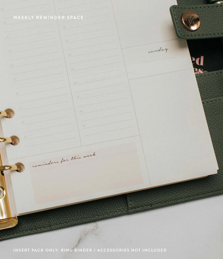 Undated Vertical Weekly Planner Insert Pack