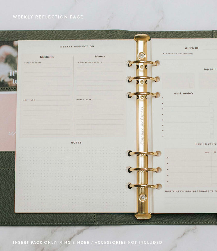 Undated Vertical Weekly Planner Insert Pack