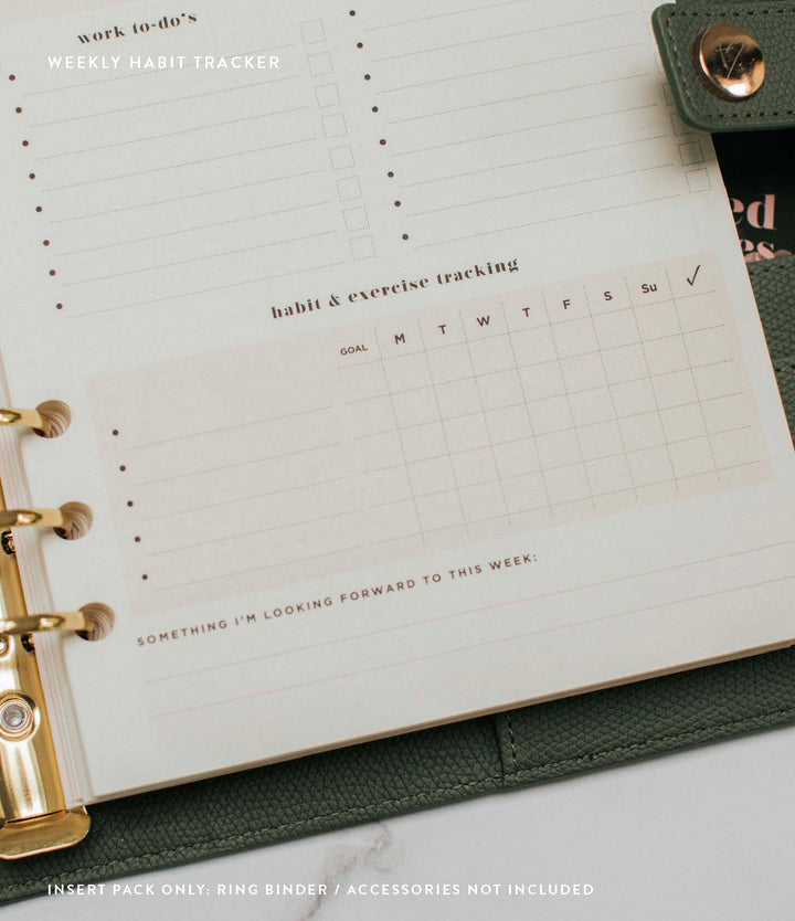 Undated Vertical Weekly Planner Insert Pack