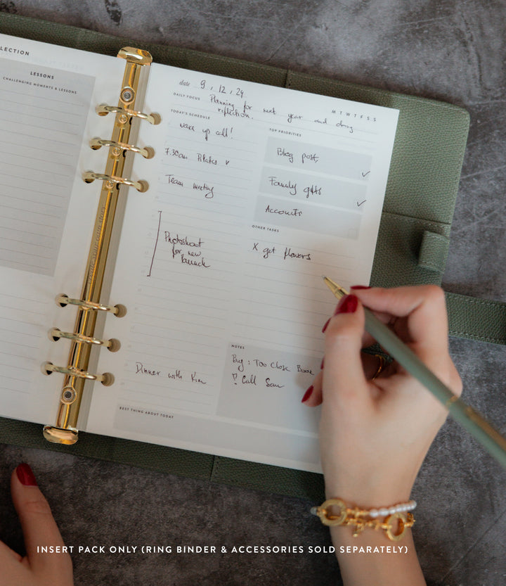 Undated Daily Planner Insert Pack