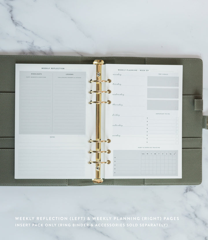 Undated Daily Planner Insert Pack