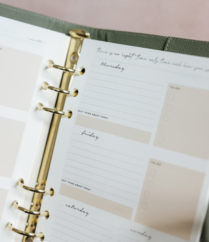 Undated Lifestyle Weekly Planner Insert Pack