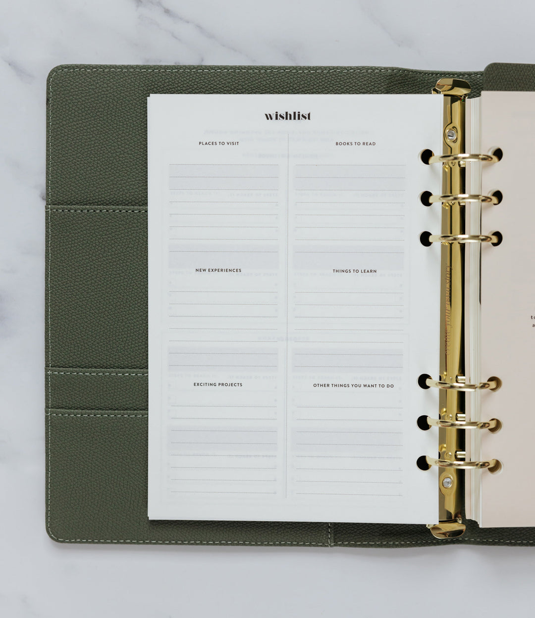 Undated Lifestyle Weekly Planner Insert Pack