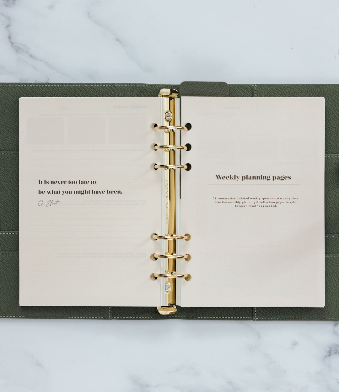 Undated Lifestyle Weekly Planner Insert Pack