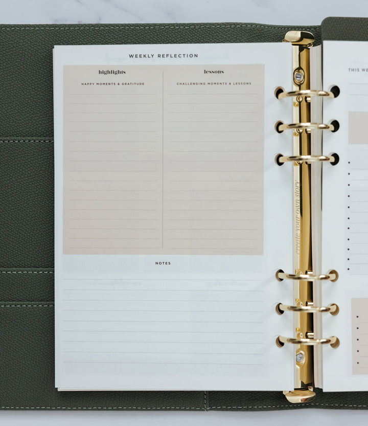 Undated Lifestyle Weekly Planner Insert Pack