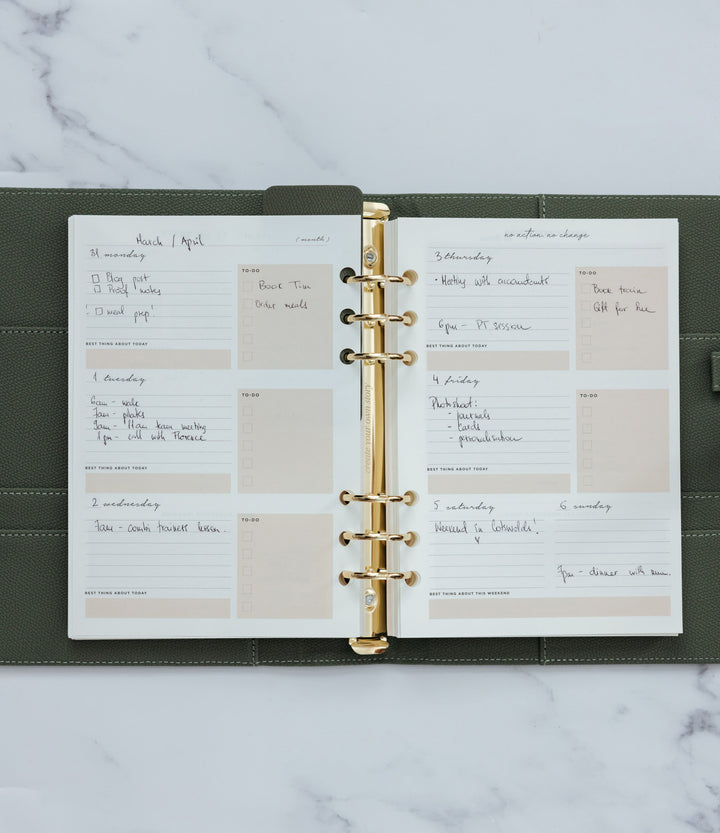 Undated Lifestyle Weekly Planner Insert Pack