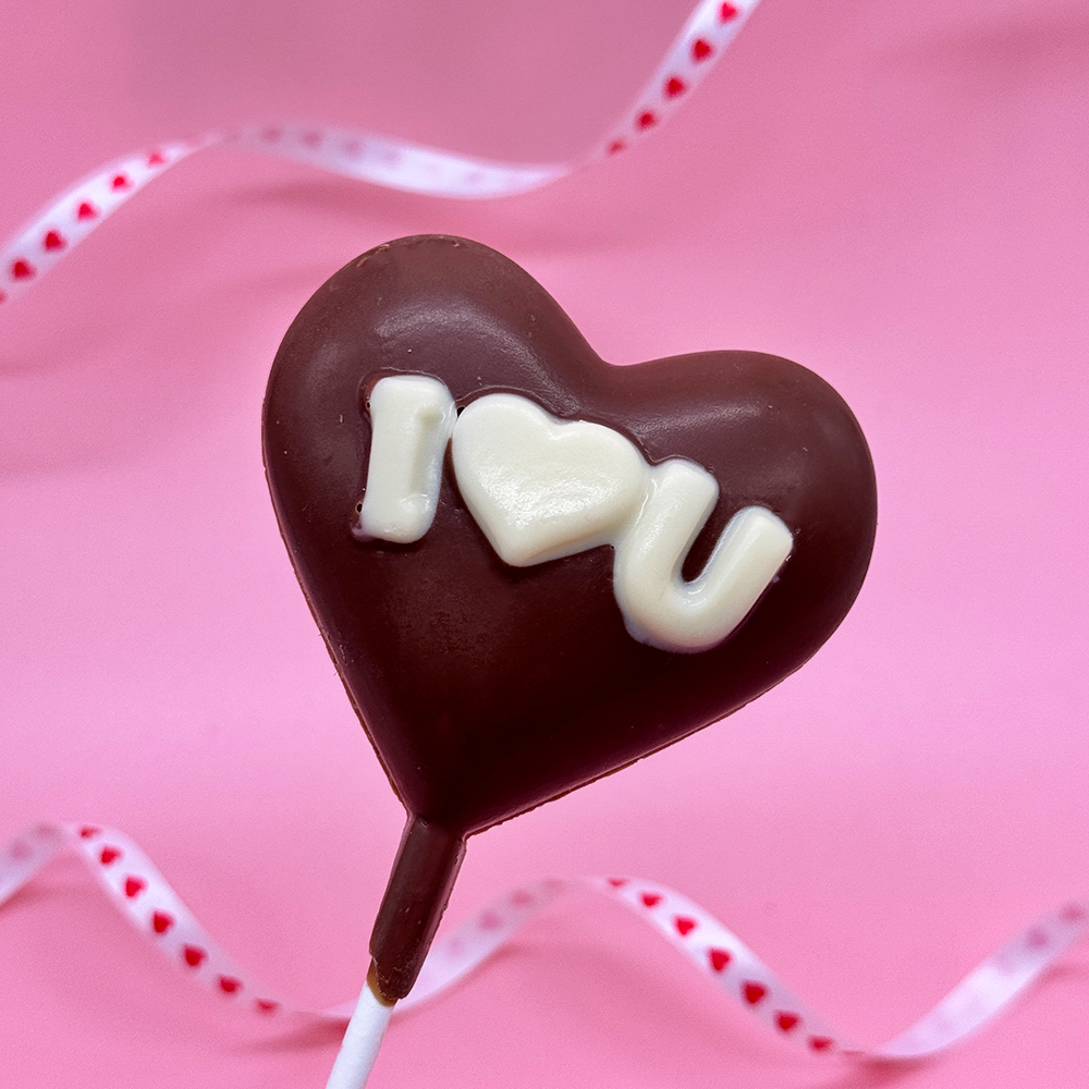 3D Heart Chocolate Lolly