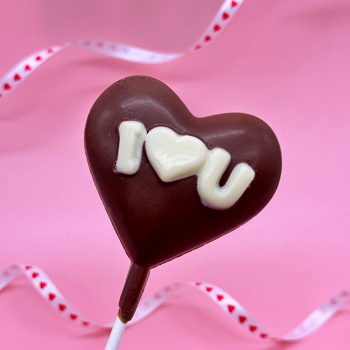 3D Heart Chocolate Lolly