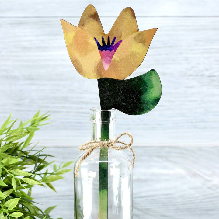 Personalised Wood Flower In A Bottle