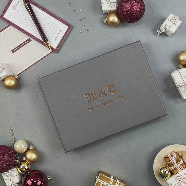 Cream and Burgundy Stationery Set