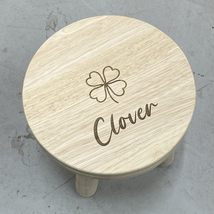 Imaginative Engraved Wooden Stool