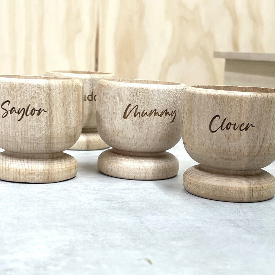 Wooden Egg Cup Set