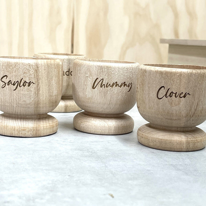 Wooden Egg Cup Set