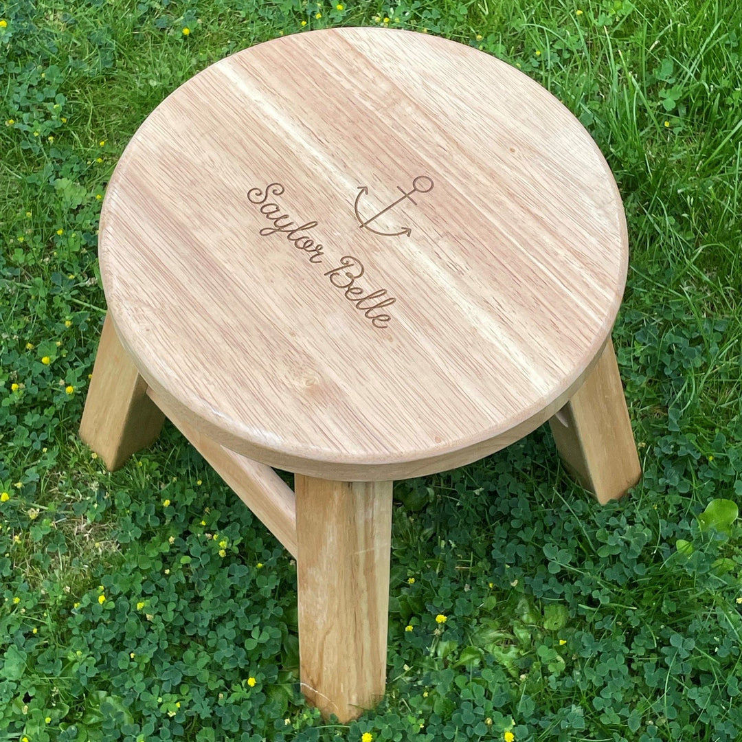 Imaginative Engraved Wooden Stool