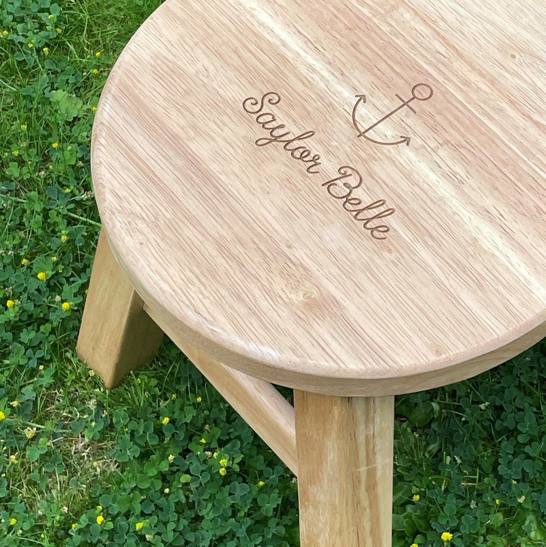 Imaginative Engraved Wooden Stool