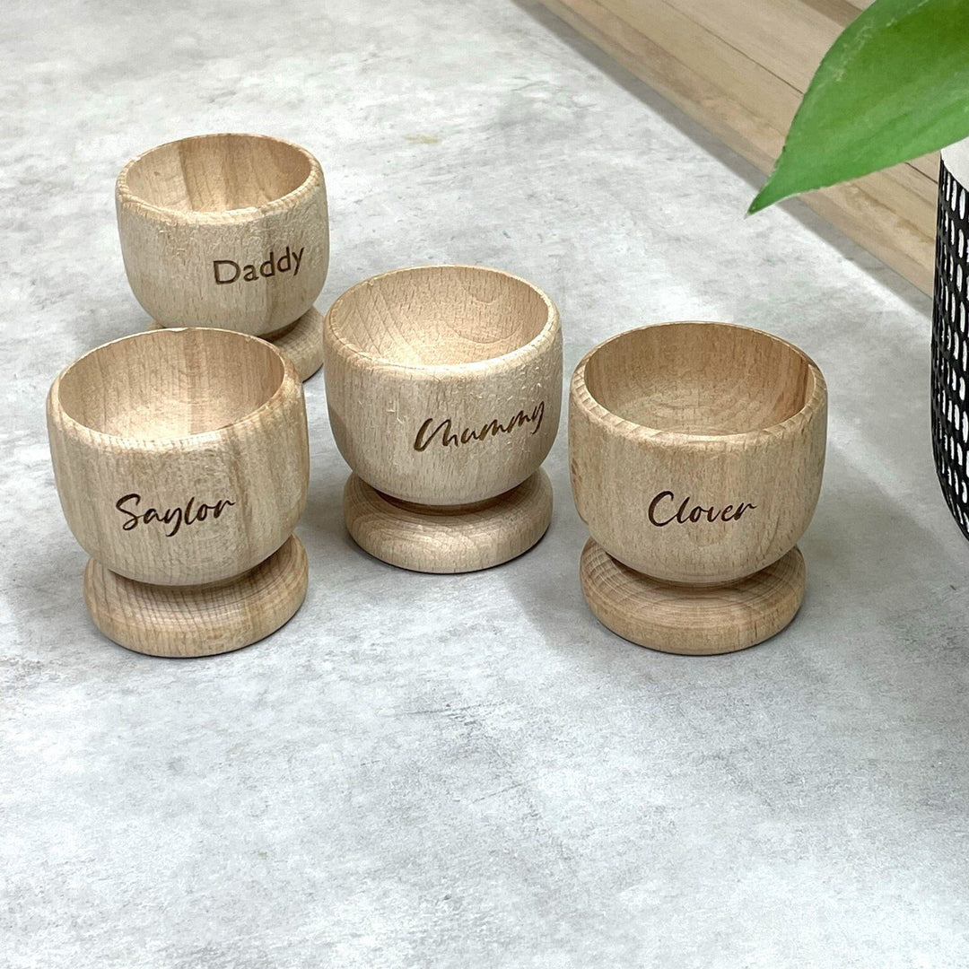 Wooden Egg Cup Set