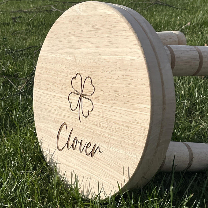 Imaginative Engraved Wooden Stool