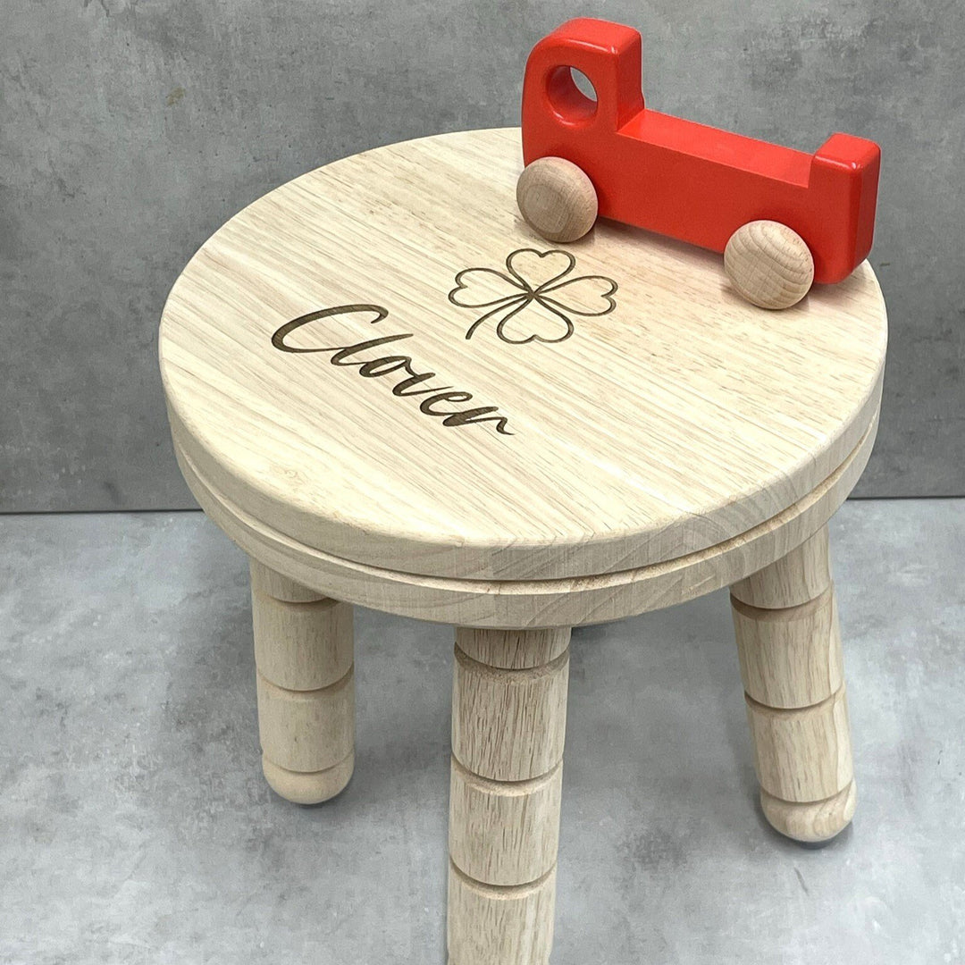 Imaginative Engraved Wooden Stool