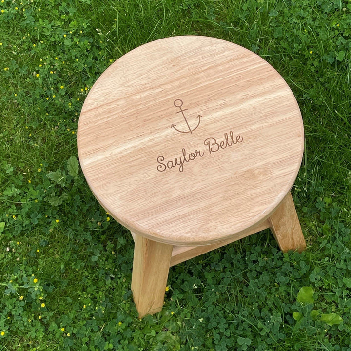 Imaginative Engraved Wooden Stool