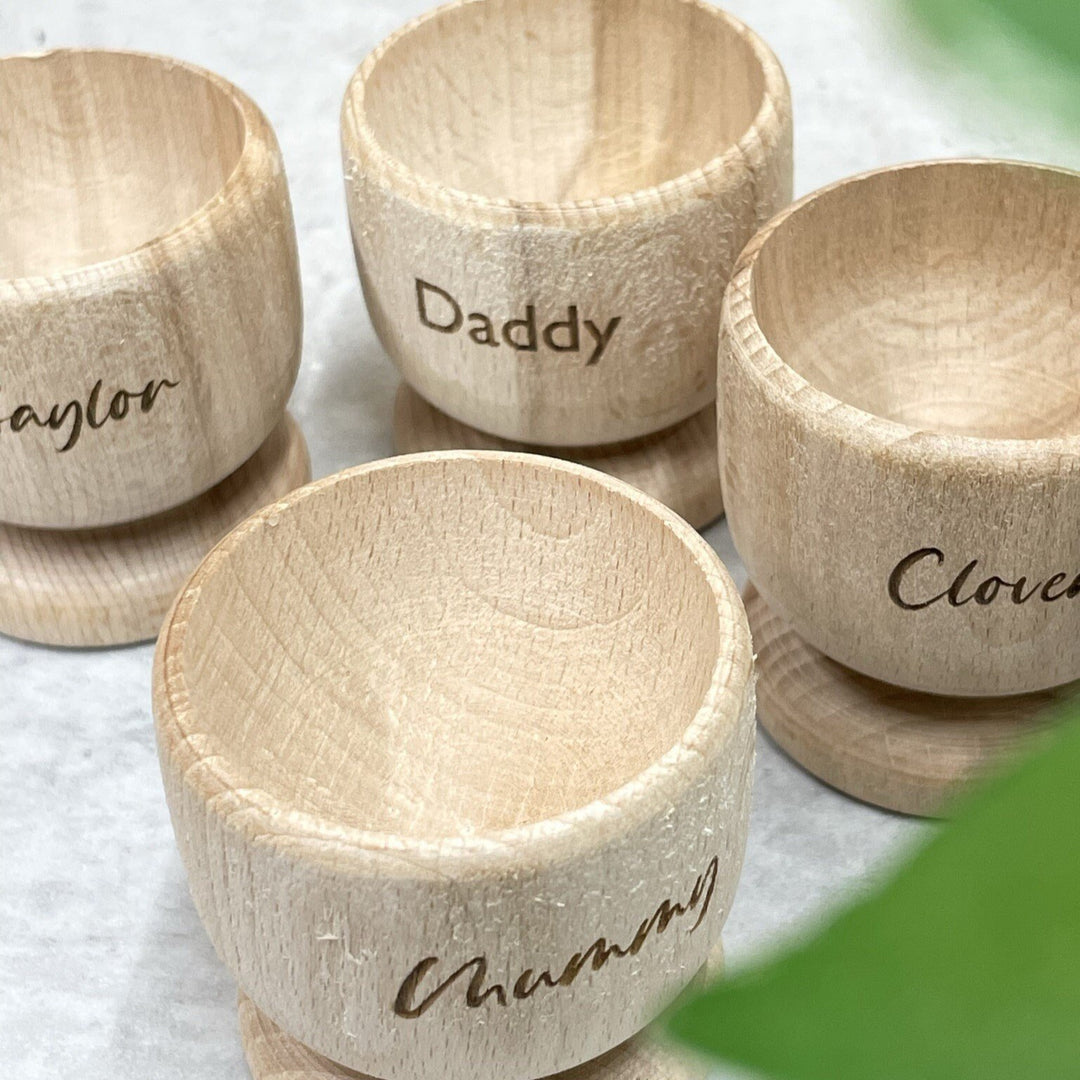 Wooden Egg Cup Set