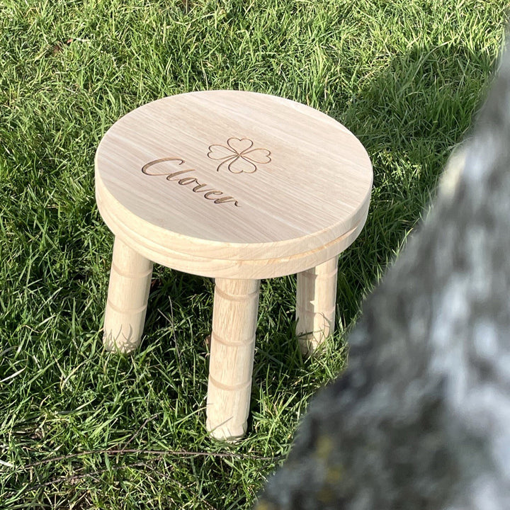 Imaginative Engraved Wooden Stool