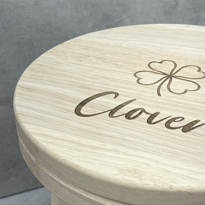 Imaginative Engraved Wooden Stool